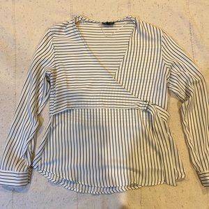 TopShop white with black stripes blouse